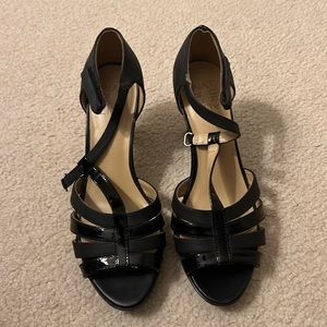 Black sandal heels